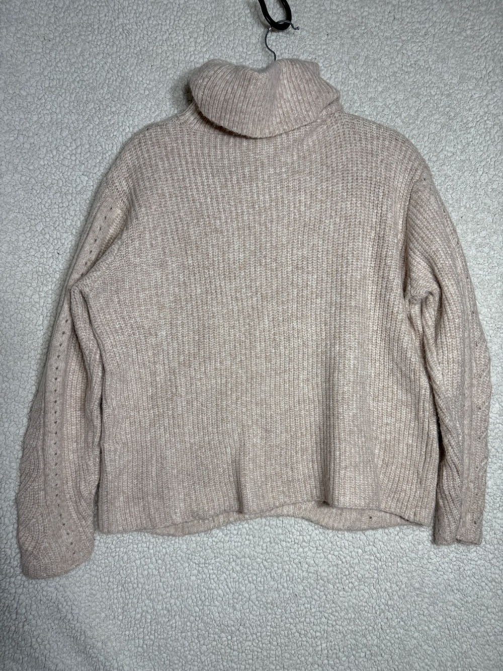 ESQUALO Cable-Knit Turtleneck Sweater in Light Beige Size M - Picture 2 of 8